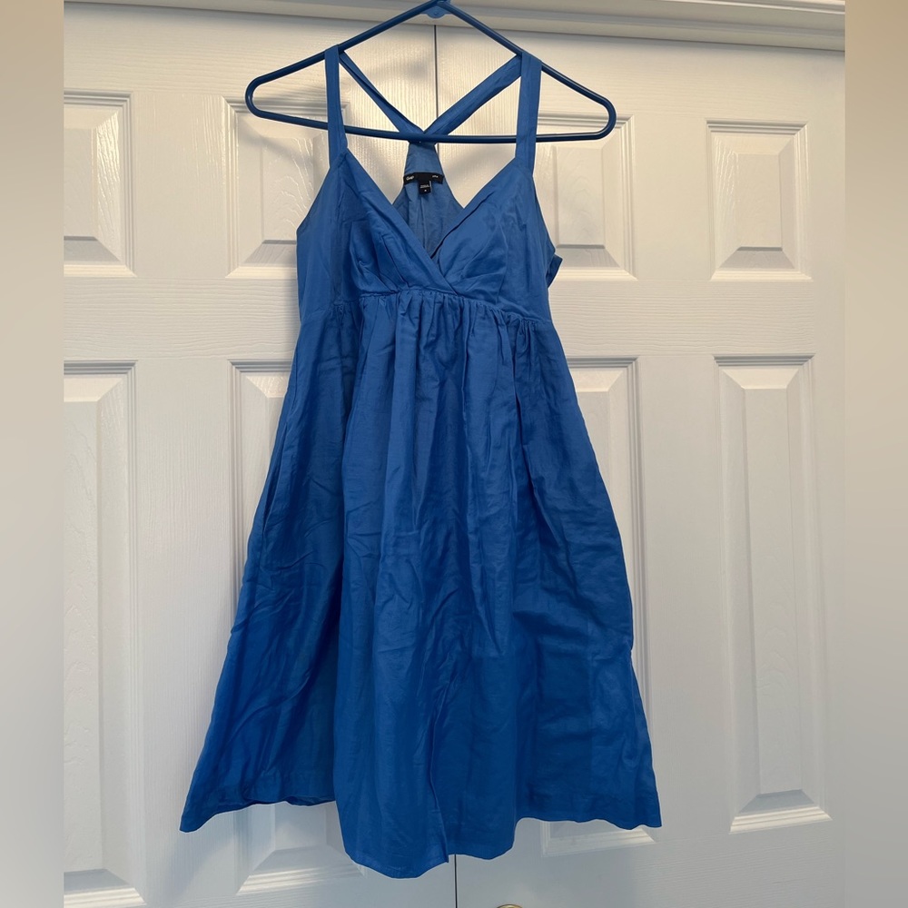Beautiful cobalt blue summer dress, lightweight fabric